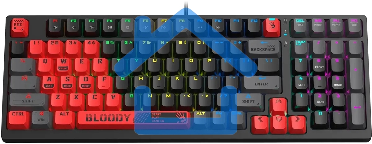 Клавиатура A4Tech Bloody S98 Sports Red BLMS Plus проводная USB красный/черный