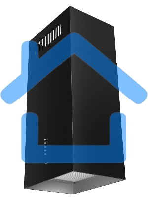 Вытяжка пристенная островная Maunfeld Bath Isla 401 черный, 40 см, 1150 куб. м/ч, 52 дБ