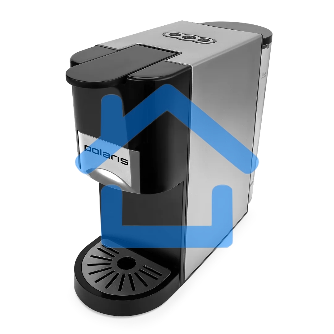 Кофеварка Polaris PCM 2020 3-in-1 черный/нержавеющая сталь, исп. кофе - молотый/капсулы, 0.8 л, 1450 Вт, 20 бар