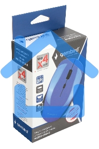 Мышь беспроводная Gembird MUSW-250-2 синий, 1600 dpi, радиоканал, USB, кнопки - 4