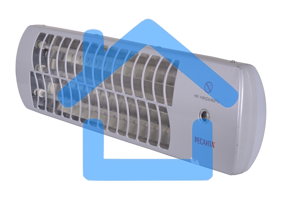 Обогреватель инфракрасный Ресанта ИКО-1500Л, серый, кварцевый, 1500 Вт, 25 м2, термостат