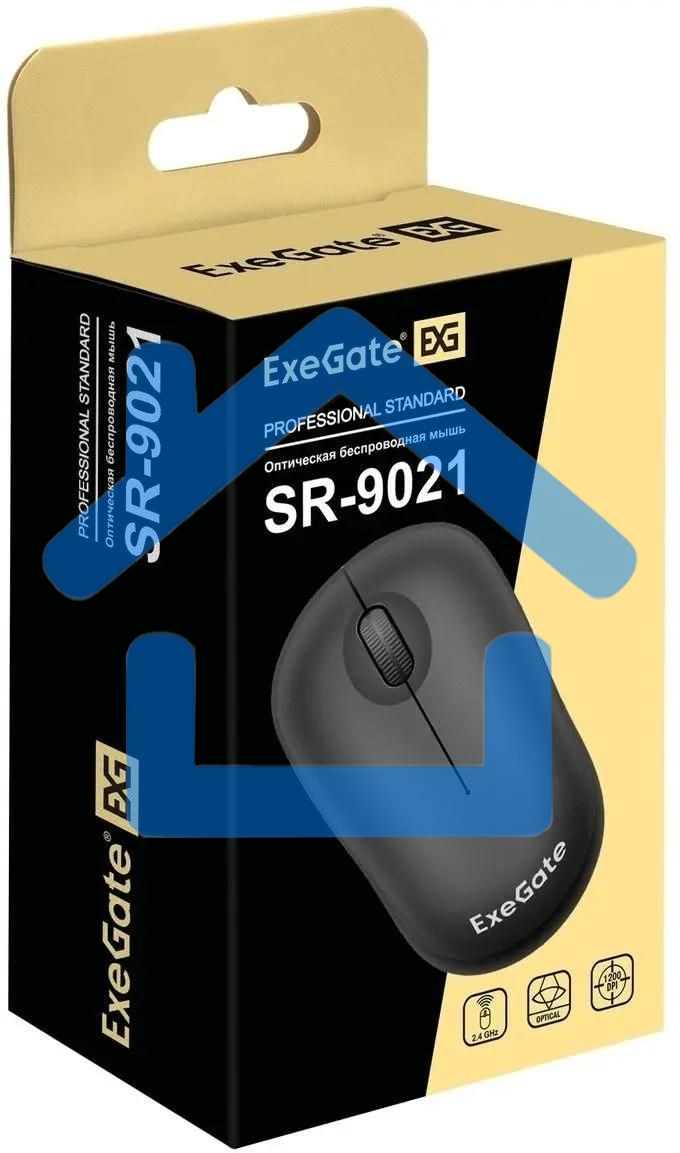 Мышь беспроводная ExeGate Professional Standard SR-9021 черный, 1200 dpi, радиоканал, USB, кнопки - 3