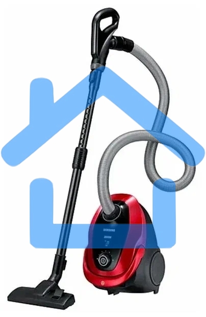 Пылесос Samsung VC20M253AWR красный, 460/2000 Вт, уборка сухая, пылесборник мешок, 2.5 л