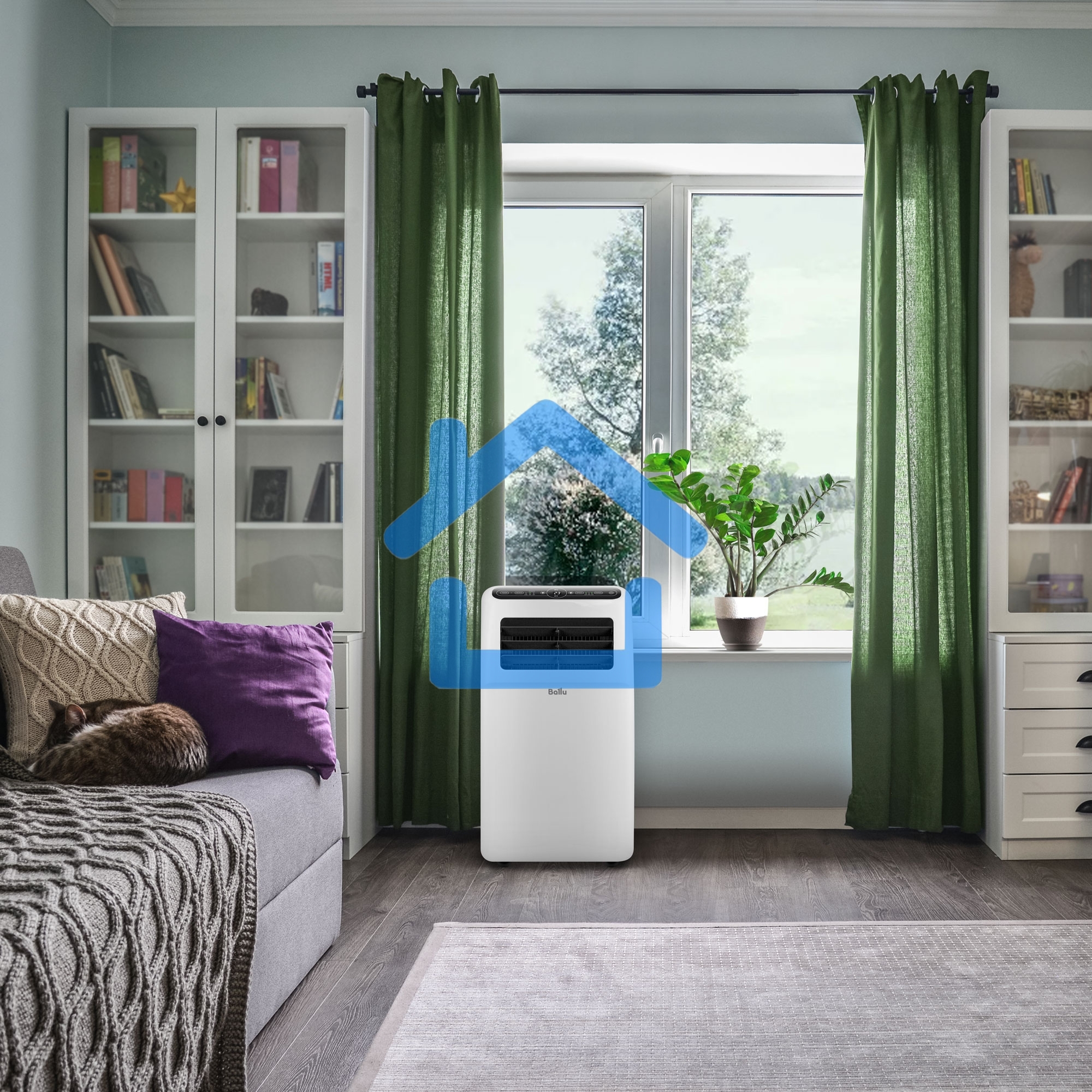 Кондиционер мобильный Ballu Aura BPAC-12 CP/N1_24Y 12000 BTU, 30 м², 52 дБ, охлаждение, осушение, белый