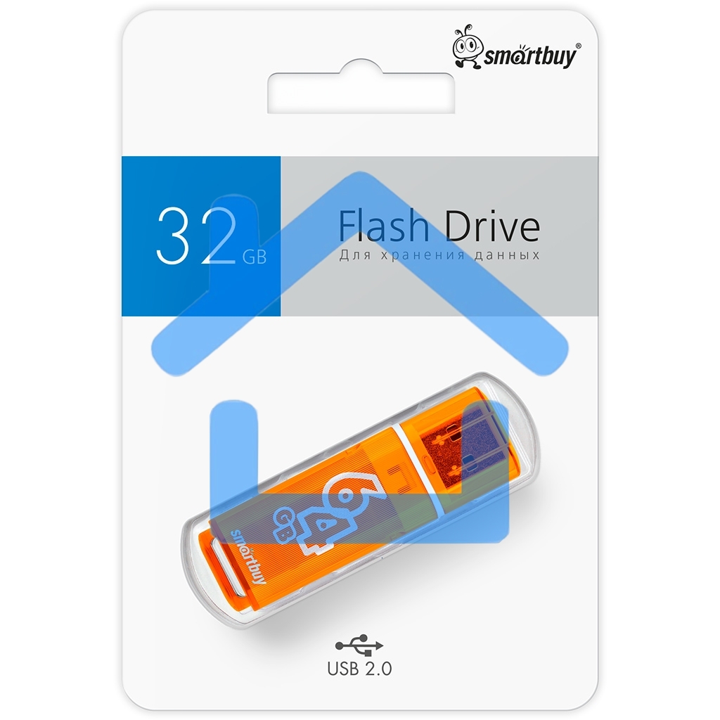 Флешка USB R/W SmartBuy R/W Glossy series Orange (SB64GbGS-Or), 64Gb, USB 2.0, R/W 25/15, оранжевый