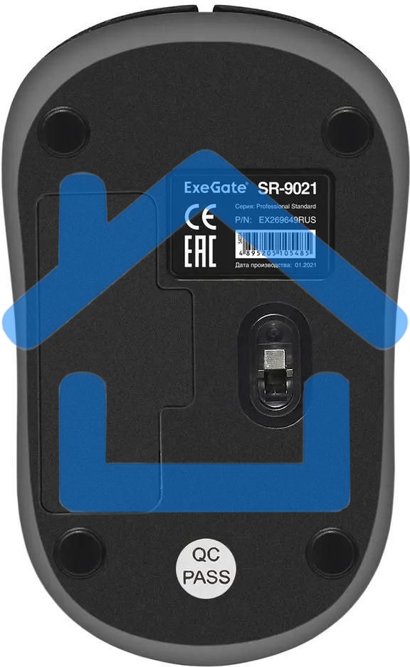 Мышь беспроводная ExeGate Professional Standard SR-9021 черный, 1200 dpi, радиоканал, USB, кнопки - 3
