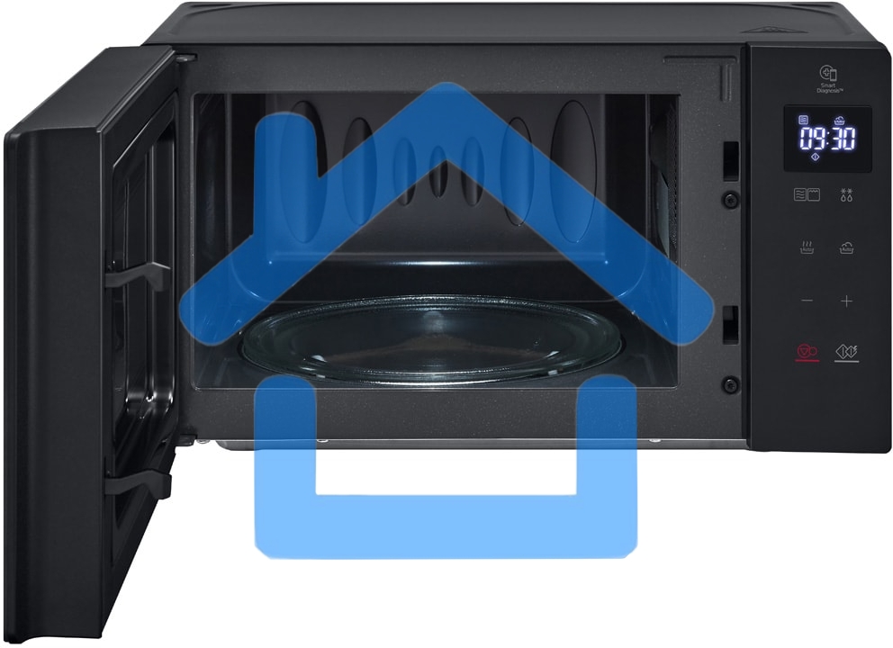 Микроволновая печь LG MH6032GAS черный, 20 л, 700 Вт, переключатели - сенсор