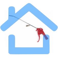 Пистолет продувочный Matrix с удлиненным изогнутым соплом пневматический 270мм