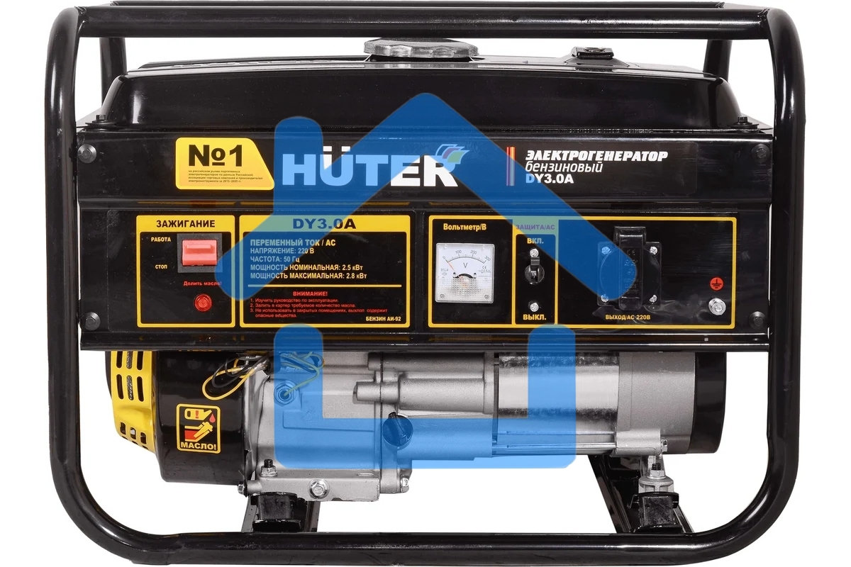 Электрогенератор бензиновый Huter DY3.0A, 2.8 кВт, 67 дБ, 39 кг