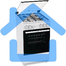 Плита газовая Gorenje GGI5A21WH белый, конфорок 4 газовых, духовка 67 л, 50 см x 85 см x 59.4 см