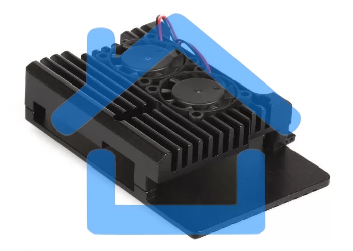 Корпус Qumo Aluminum case with double black fans, Raspberry Pi 4, black(RS010)