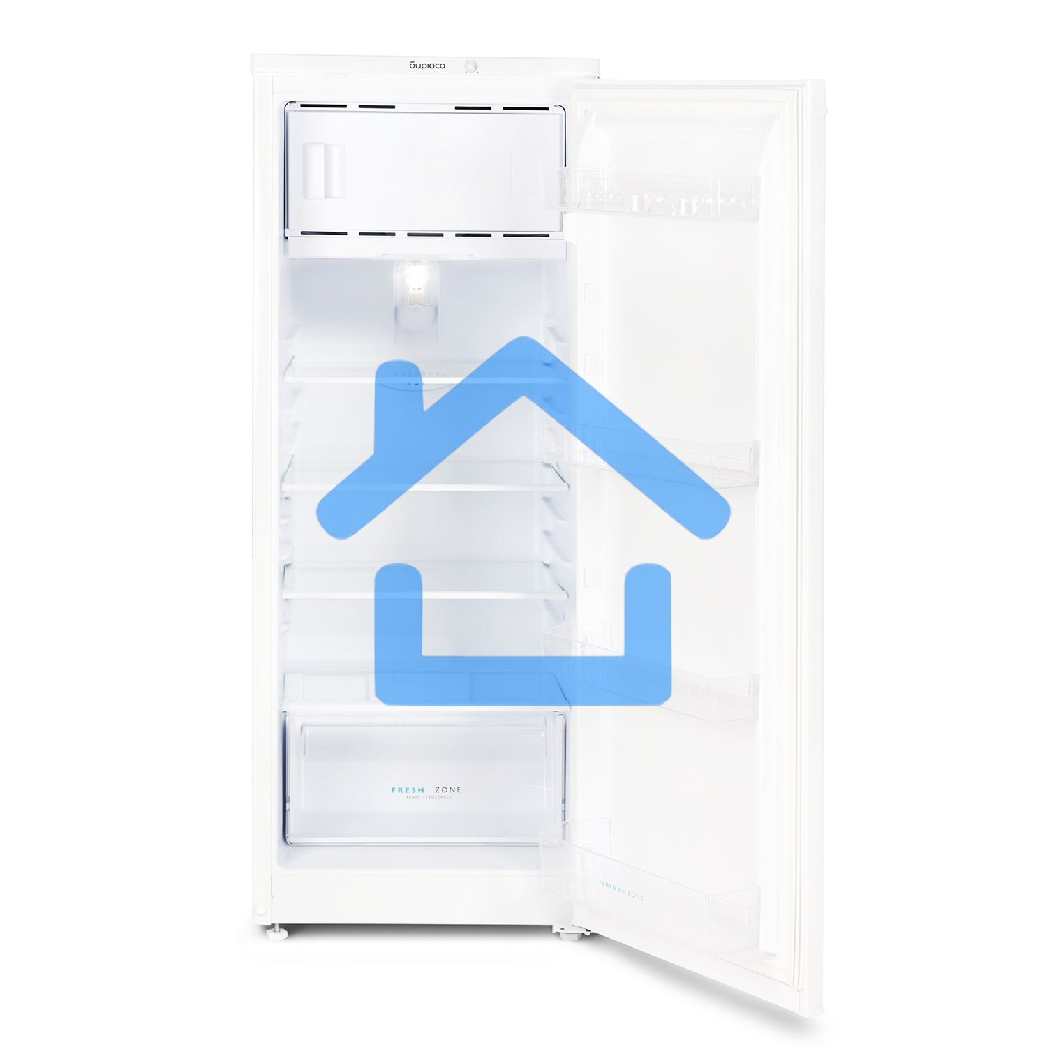 Холодильник Бирюса 410 белый однокамерный 153/27л морозилка сверху