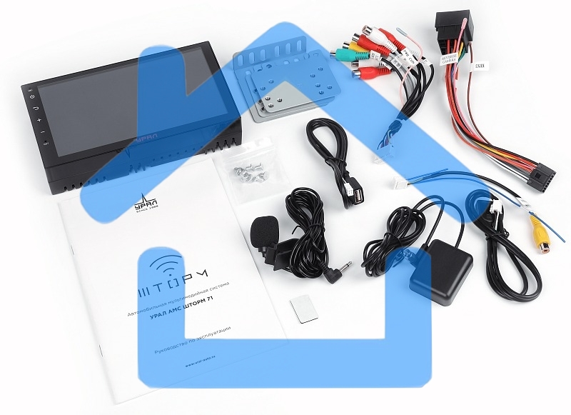 Автомагнитола Ural АМС ШТОРМ 71, 2DIN 4x50Вт 2000Mb Android 12 WiFi 2.5