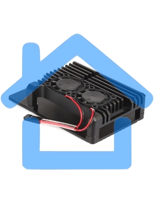 Корпус Qumo Aluminum case with double black fans, Raspberry Pi 4, black(RS010)