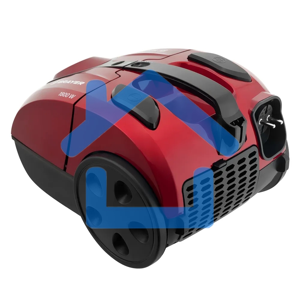 Пылесос BRAYER BR4223 черный/красный, 380/1800 Вт, уборка сухая, пылесборник мешок 2.5 л