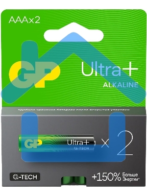 Батарейка GP Ultra Plus Alkaline 24AUPA21-2CRSB2 AAA (2шт) блистер
