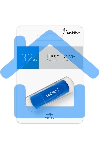 Флешка USB Smartbuy Scout Blue (SB032 Gb2SCB), 32 Gb, USB 2.0, R/W 13/8, синий
