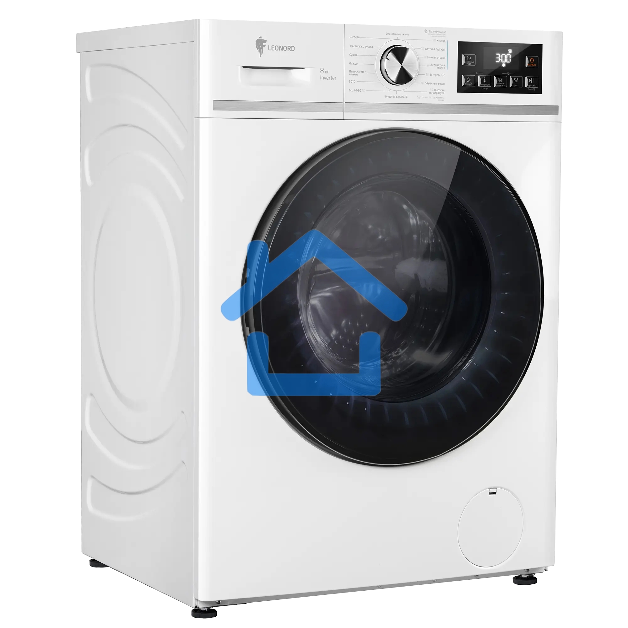Стиральная машина с сушкой LEONORD LWM-103812D (109591) белая, загрузка фронтальная 8кг, 1200 об/мин., класс: B