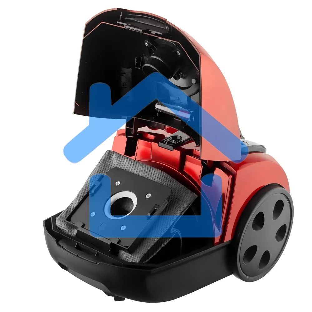 Пылесос BRAYER BR4223 черный/красный, 380/1800 Вт, уборка сухая, пылесборник мешок 2.5 л