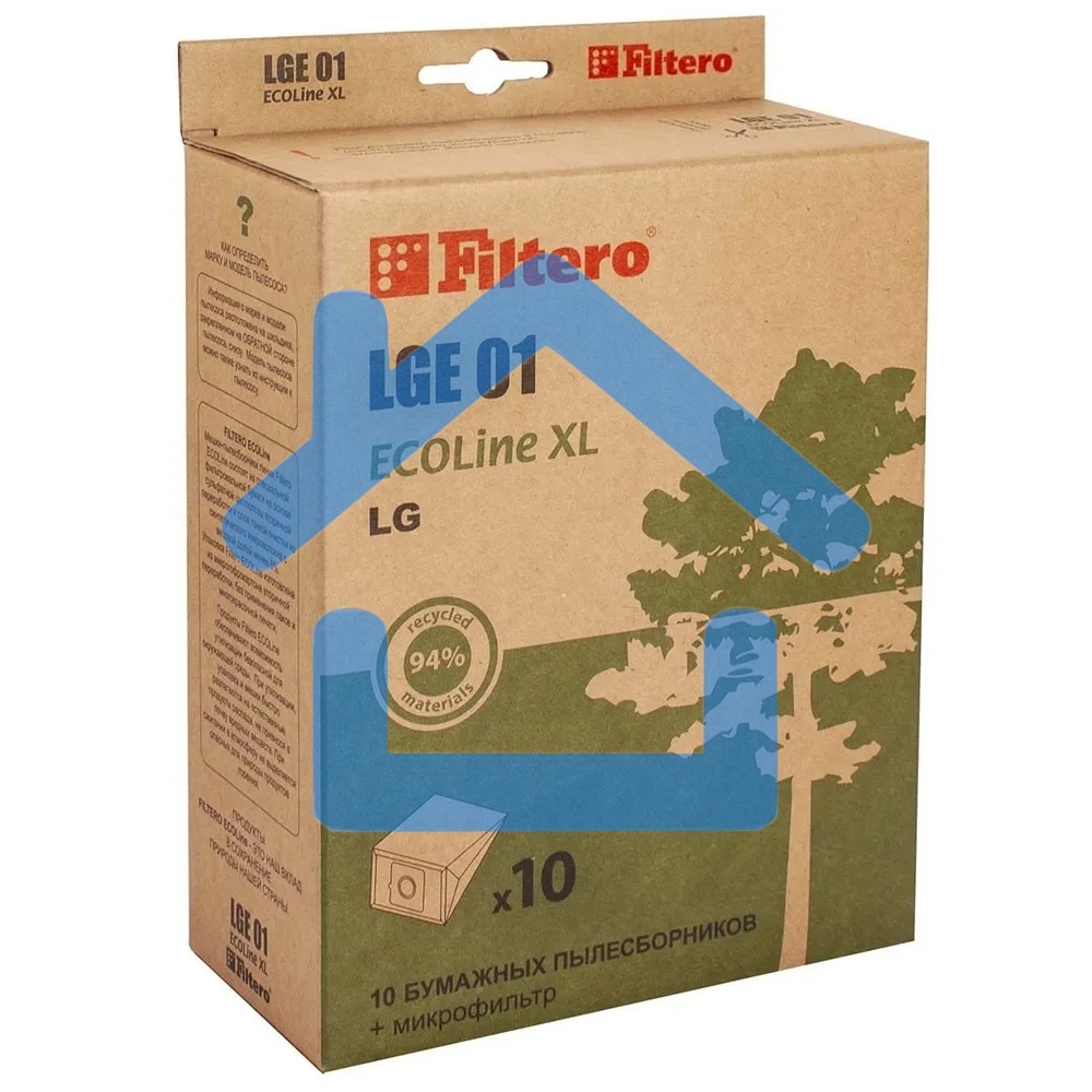 Комплект бумажных пылесборников Filtero LGE01 (10+фильтр) ECOLine XL (R)