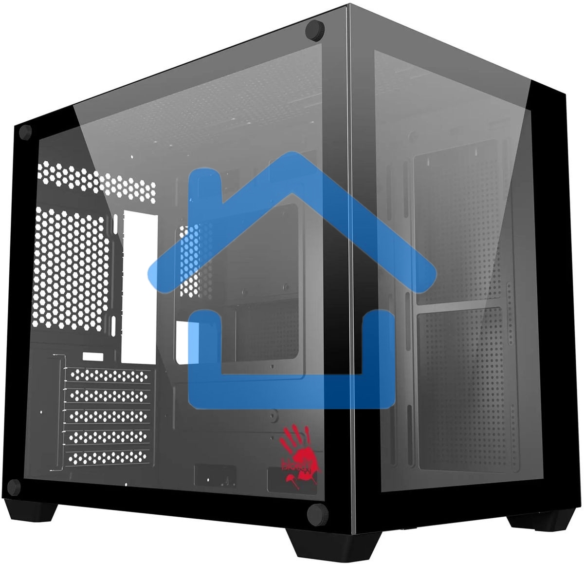 Компьютерный корпус Bloody BD-CC108 черный без БП mATX 9x120мм 2xUSB 3.0 audio bott PSU