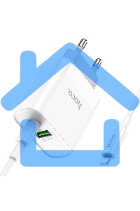 Сетевое зарядное устройство HOCO (6931474740526) C80A RAPIDO PD+QC3.0 + кабель 8PIN-TYPE-C белый