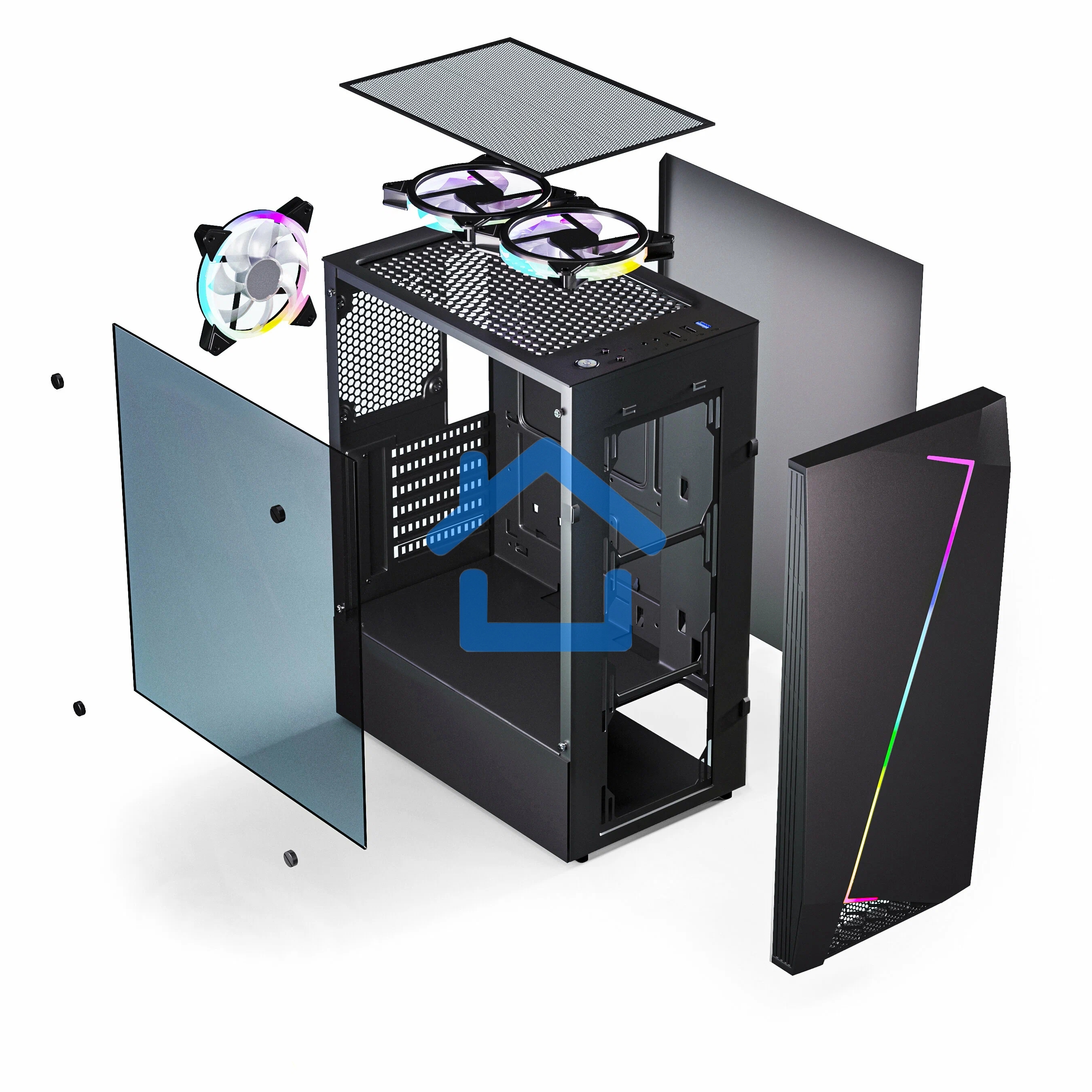 Компьютерный корпус ABR GQ-2 (8018) (USB 3.0X1 + USB 2.0 X2+audio)