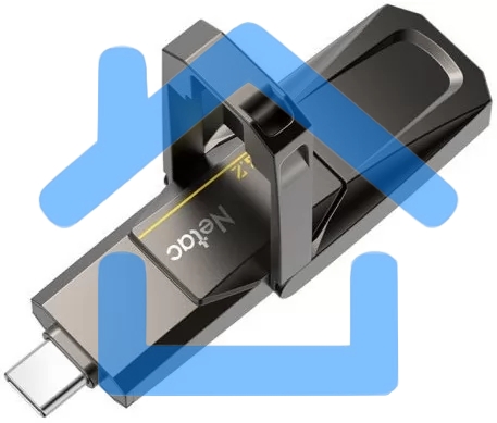 Флешка USB R/W Netac US5 128Gb USB3.2+TypeC Solid State Flash Drive, up to 550MB/500MB/s