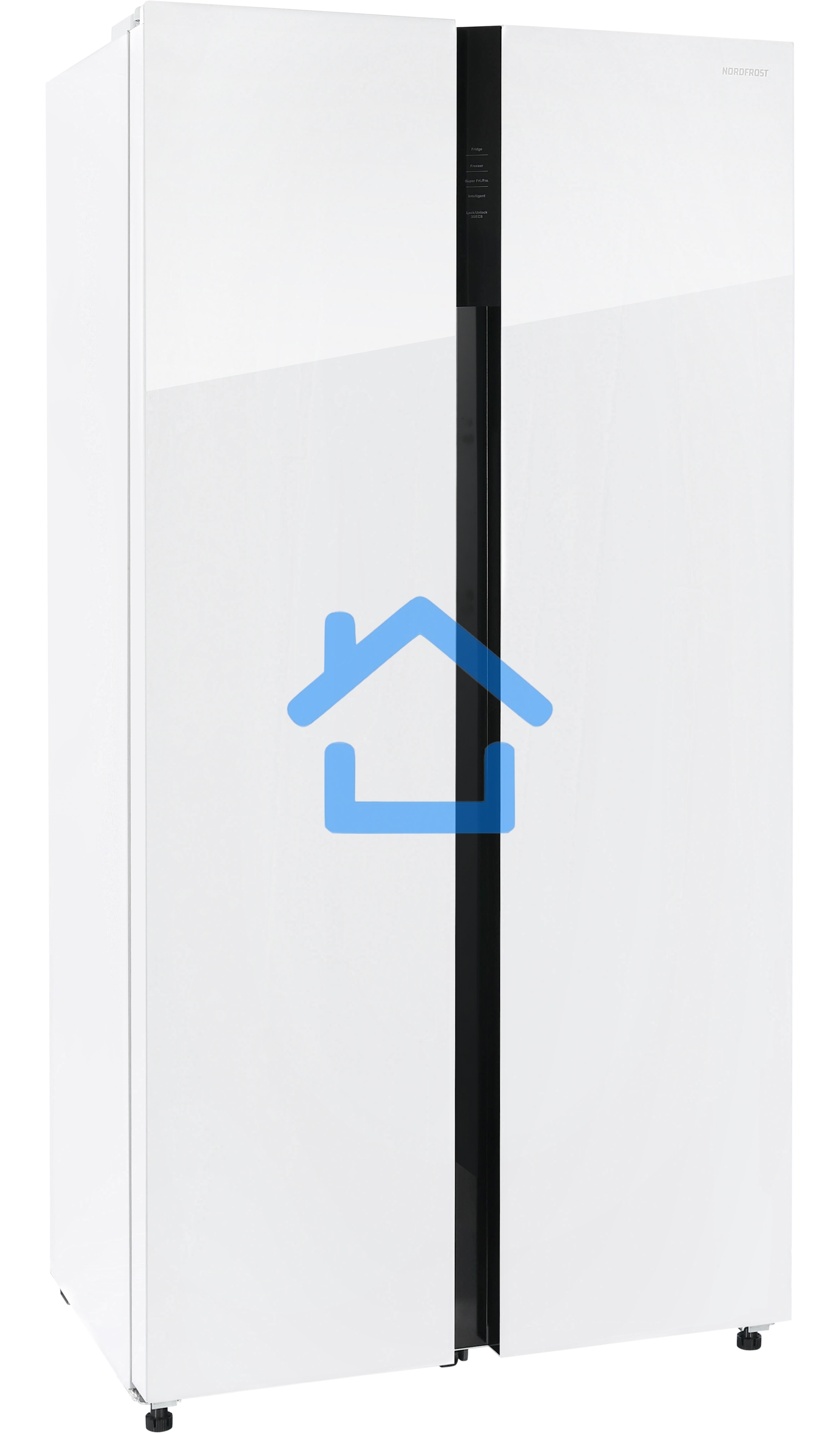 Холодильник Nordfrost RFS 525DX NFGW inverter белое стекло двухкамерный 283/183л морозилка сбоку, No Frost, Side-by-Side