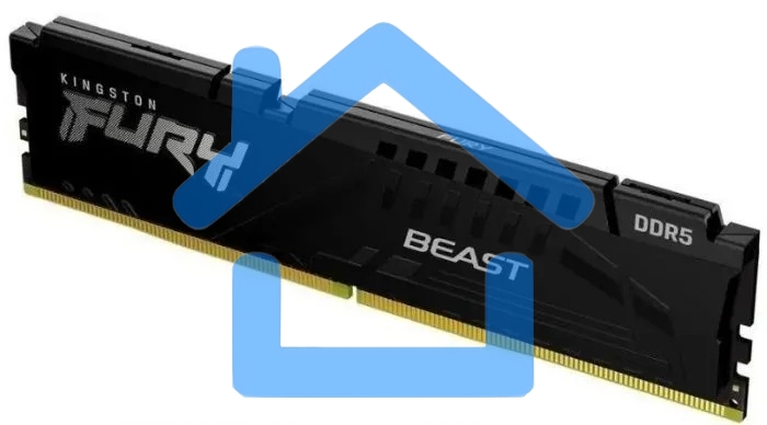 Оперативная память Kingston Fury Beast, DDR5, 16Gb (1x16Gb), 6000MHz, CL36, DIMM, с радиатором, черный