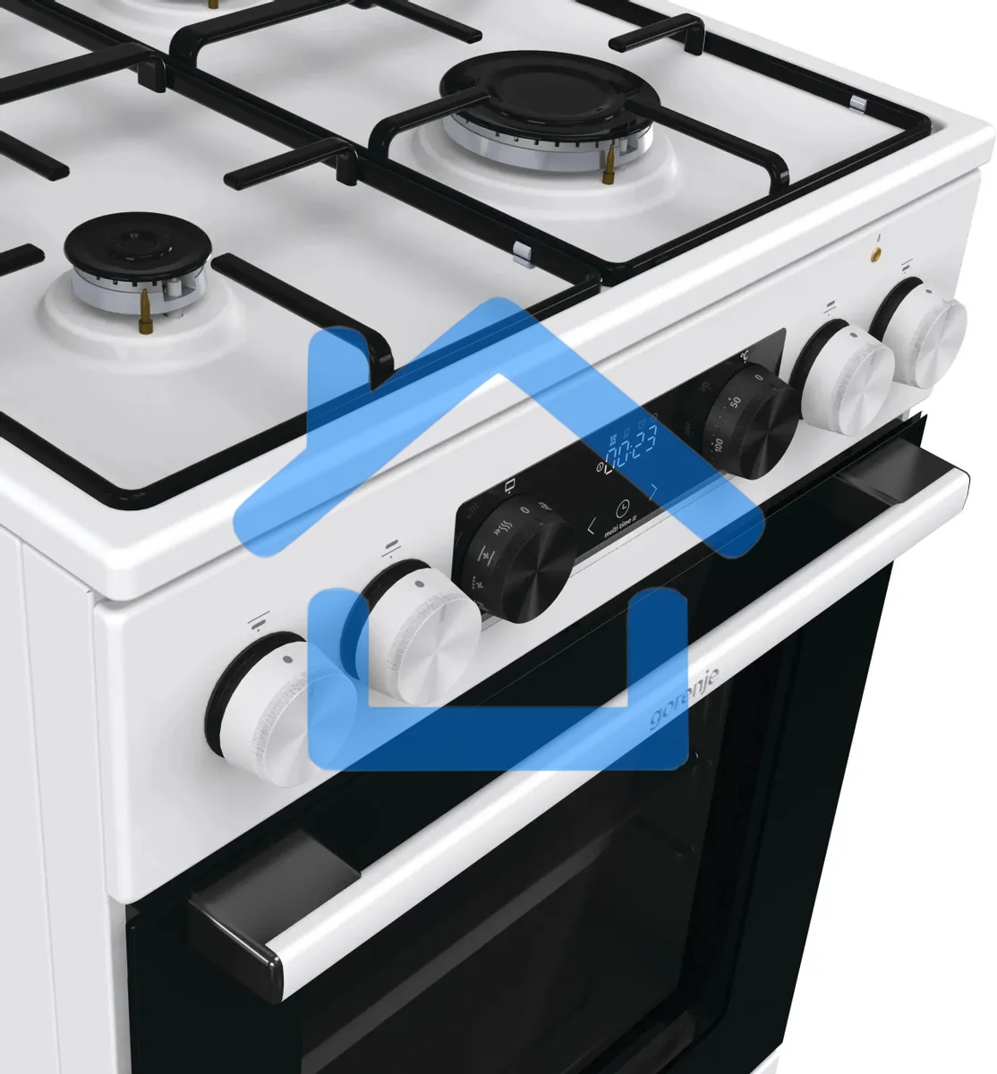 Плита комбинированная Gorenje GK5C60WJ белый, конфорок 4 газовых, духовка 62 л, 50 см x 85 см x 59.4 см