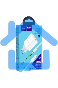 Сетевое зарядное устройство HOCO (6931474740526) C80A RAPIDO PD+QC3.0 + кабель 8PIN-TYPE-C белый