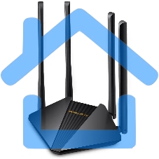 Wi-Fi роутер MERCUSYS MR30G, Wi-Fi 5, AC1200, 2.4/5ГГц, 2 LAN, черный