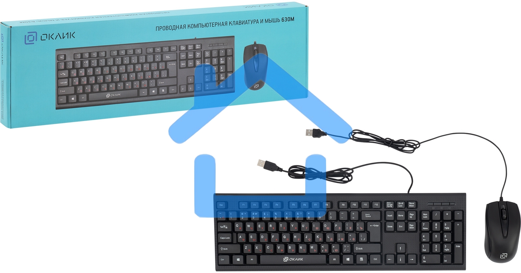 Клавиатура + мышь Oklick 630M клав:черный мышь:черный USB