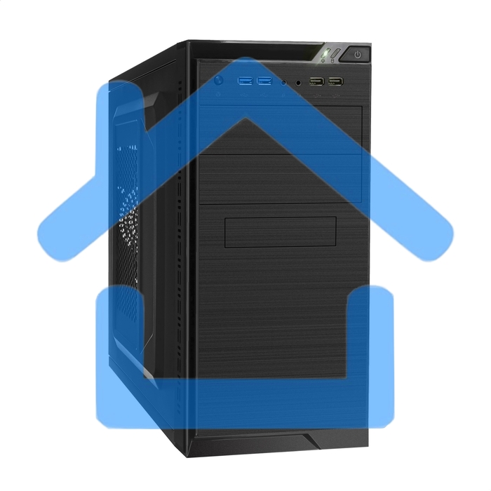 Компьютерный корпус Minitower ExeGate QA-412U-UNS400 (mATX, БП UNS400 с вент. 12см, 2*USB+2*USB 3.0, аудио, черный)