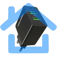 Зарядное устройство MORE CHOICE (4610196409875) NC11i 2USB 2.4A для Lightning 8-pin черный
