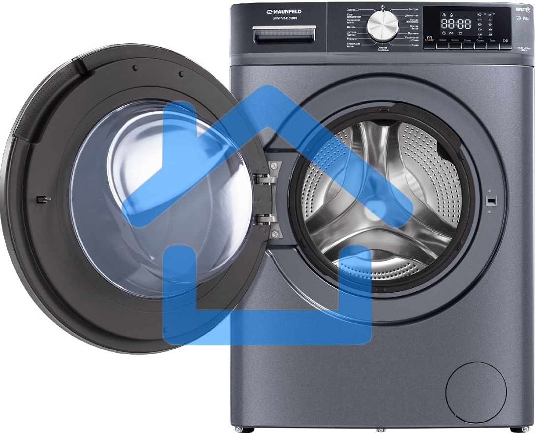 Стиральная машина Maunfeld MFWM1410SB02 темно-серебристый, загрузка фронтальная 10 кг, 1400 об/мин., класс: А+++