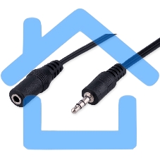 Кабель-удлинитель аудио Cablexpert CCA-423-2M-N, Jack 3.5(M)/Jack 3.5(F), 2м, черный, пакет