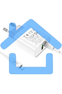 Сетевое зарядное устройство HOCO (6931474740526) C80A RAPIDO PD+QC3.0 + кабель 8PIN-TYPE-C белый