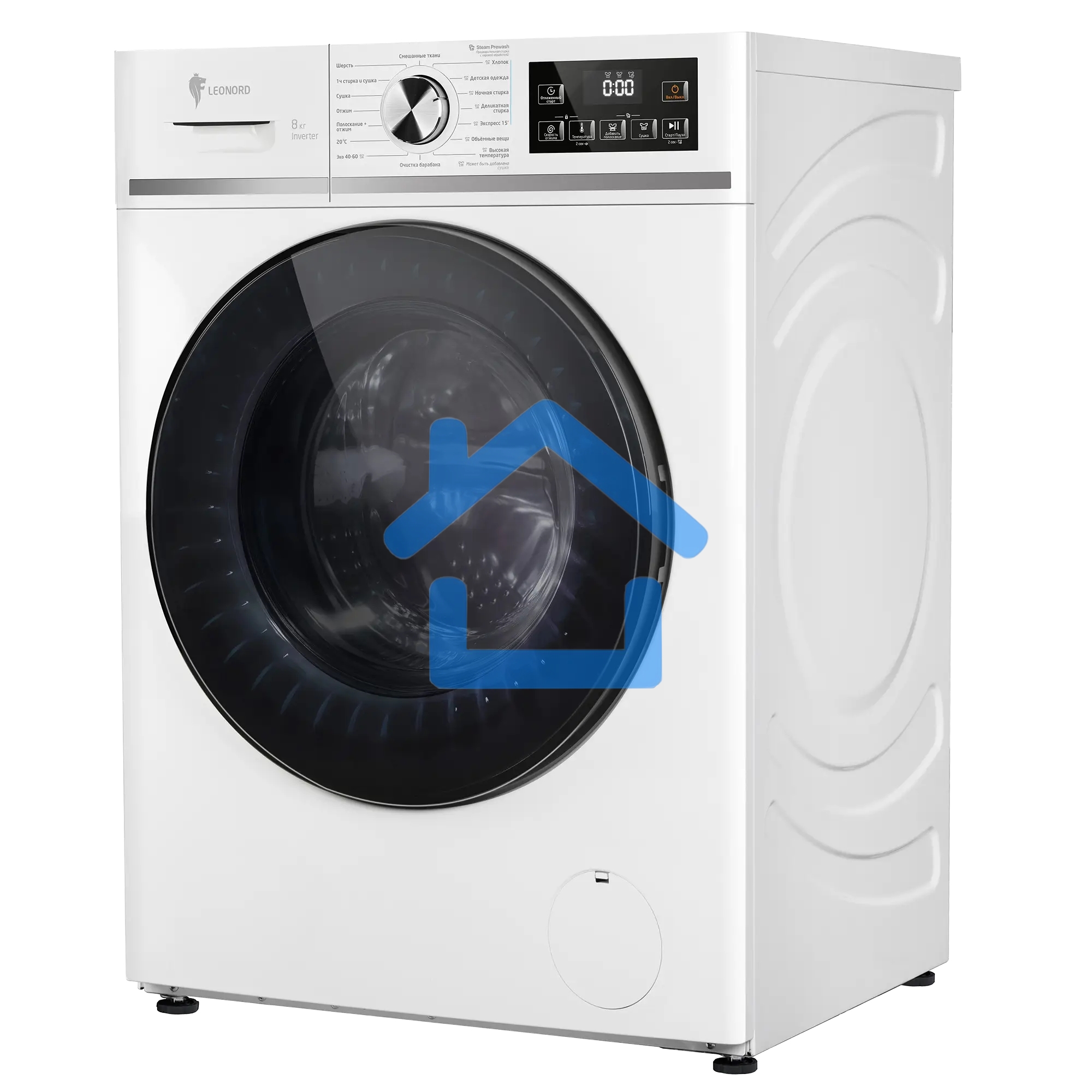 Стиральная машина с сушкой LEONORD LWM-103812D (109591) белая, загрузка фронтальная 8кг, 1200 об/мин., класс: B