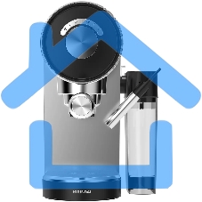 Кофеварка рожковая Hyundai HEM-4305 серебристый/черный, исп. кофе - молотый, 0.9 л, 1350 Вт, 20 Бар