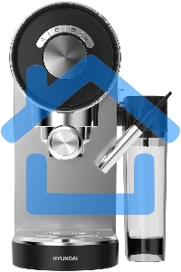 Кофеварка рожковая Hyundai HEM-4305 серебристый/черный, исп. кофе - молотый, 0.9 л, 1350 Вт, 20 Бар