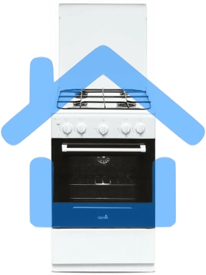 Плита газовая Cezaris ПГ 2150-04 белый, конфорок 4 шт, духовка 43 л, 51 см x 85 см x 55 см