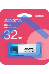 Флешка USB ADATA UV240 (AUV240-32G-RWH), 32 Gb, USB 2.0, R/W 15/5, белый/синий