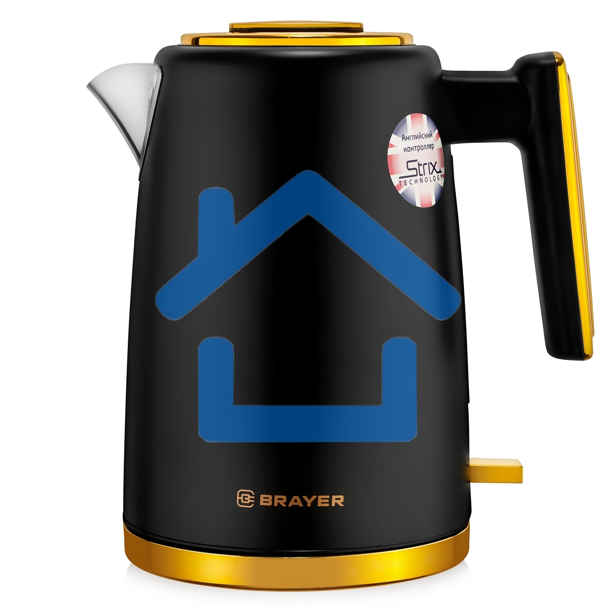 Чайник электрический BRAYER BR1017, 2200 Вт, 1,7 л, нерж.сталь, VNQ by STRIX, автоотключ