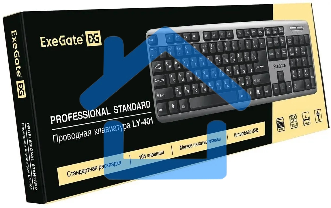 Клавиатура ExeGate LY-401 (EX264086RUS) проводная, USB, серебристый