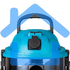 Строительный пылесос Bort BSS-1015 голубой/серебристый, 285/1250 Вт, уборка сухая/влажная, пылесборник контейнер, 15 л