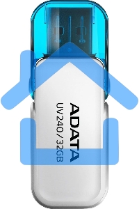 Флешка USB ADATA UV240 (AUV240-32G-RWH), 32 Gb, USB 2.0, R/W 15/5, белый/синий