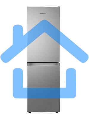 Холодильник Kraft KF-NF272X нержавеющая сталь двухкамерный 129/64л морозилка снизу, No Frost