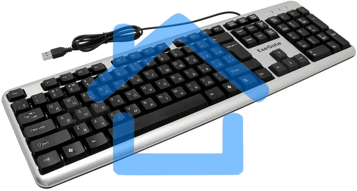 Клавиатура ExeGate LY-401 (EX264086RUS) проводная, USB, серебристый